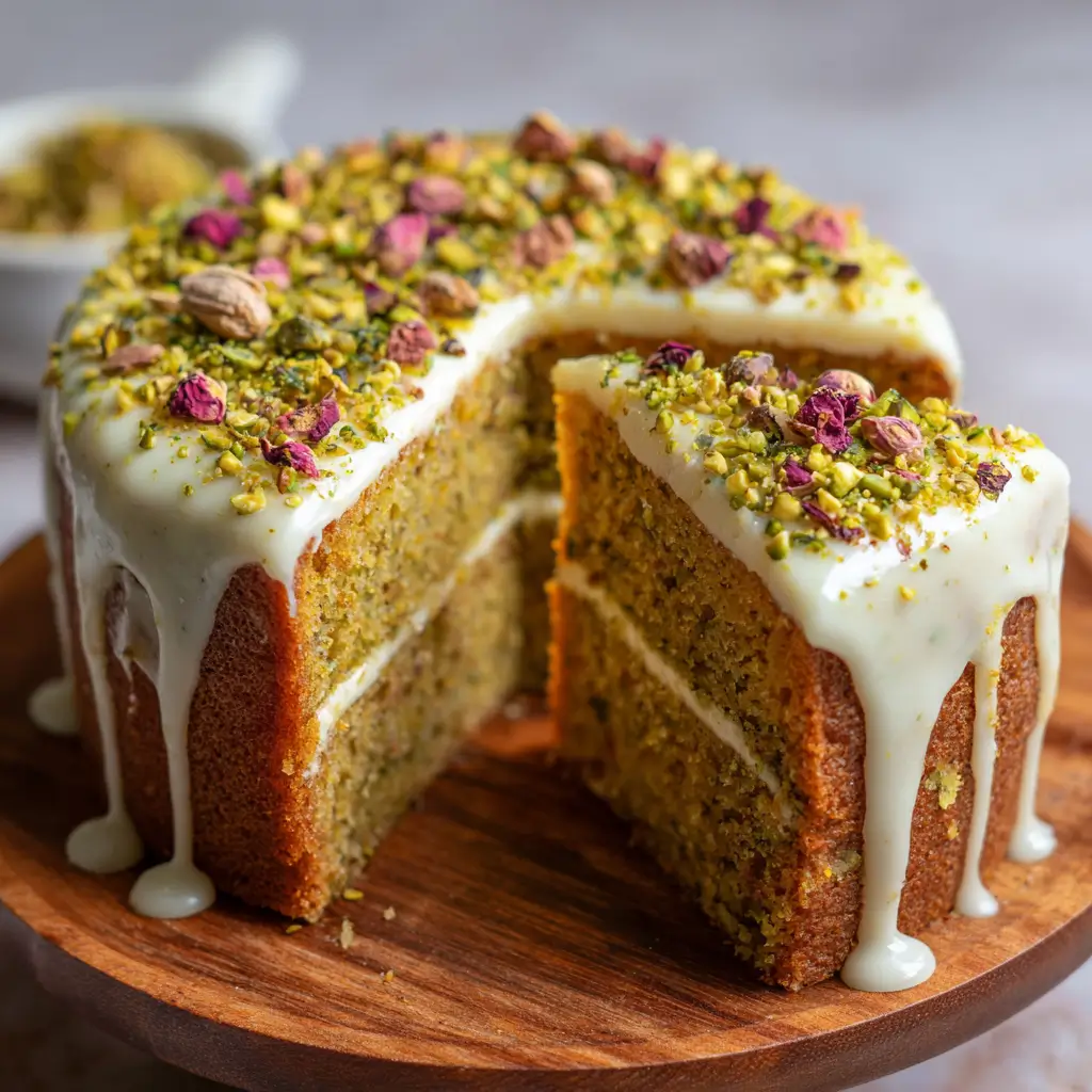 Rose Water Pistachio Cake