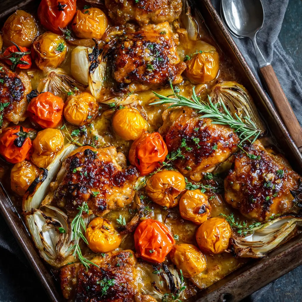 Sheet Pan Sticky Apricot Chicken