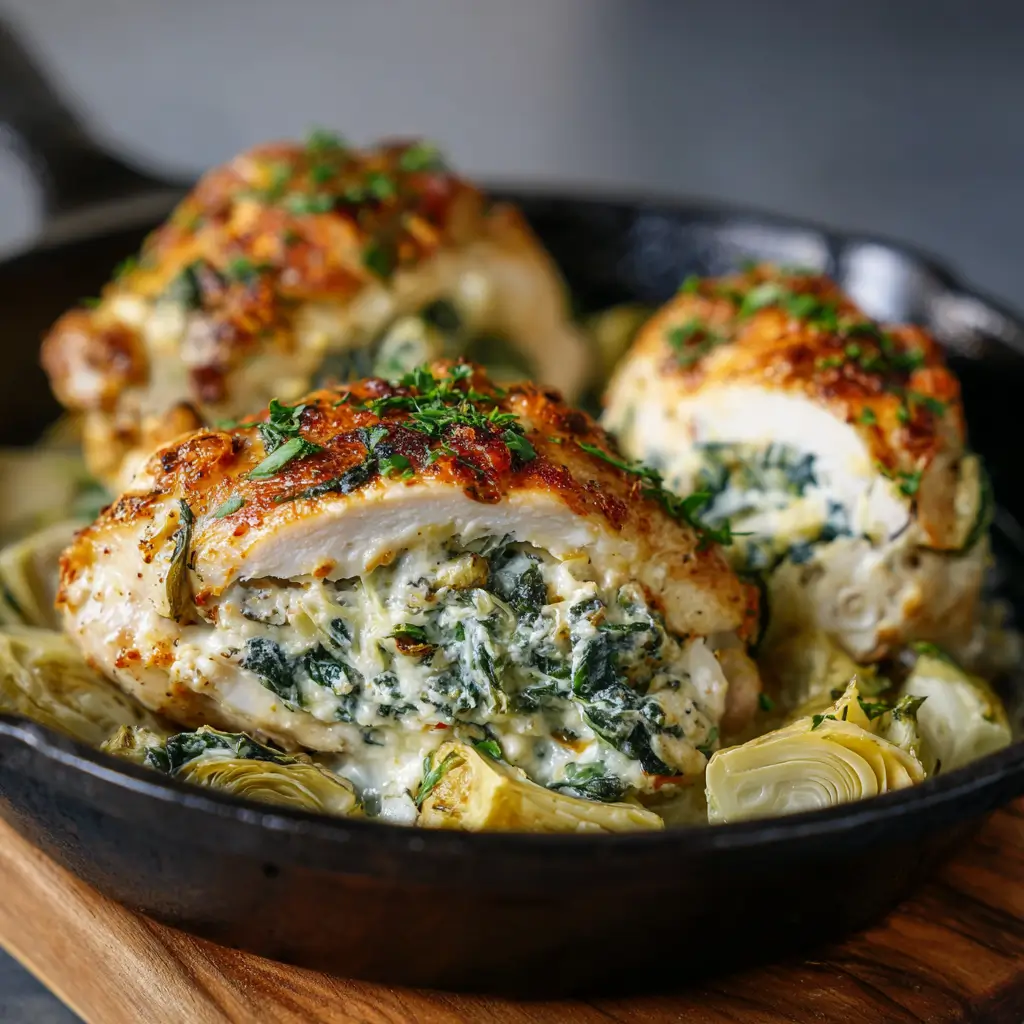 Spinach Artichoke Stuffed Chicken