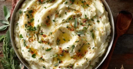 Brown Butter Garlic & Herb Mashed Potatoes