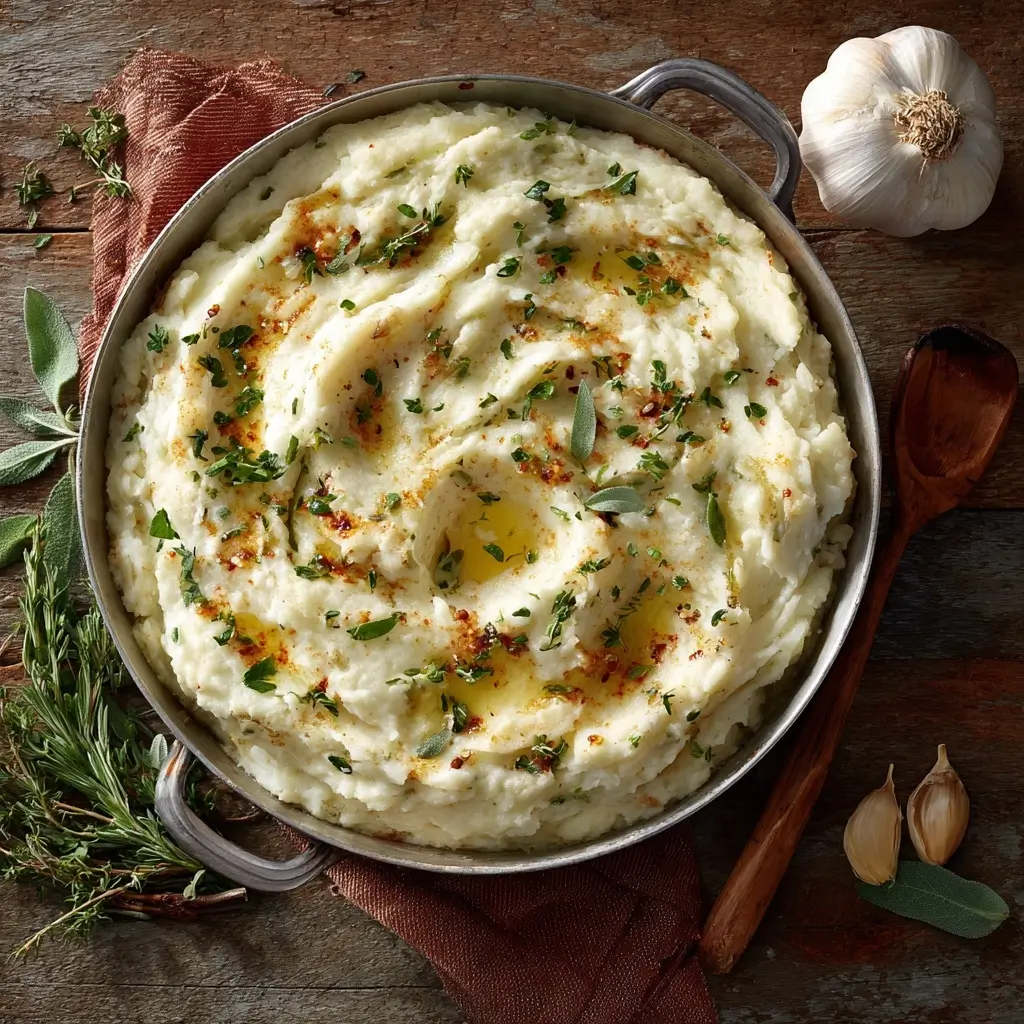 Brown Butter Garlic & Herb Mashed Potatoes