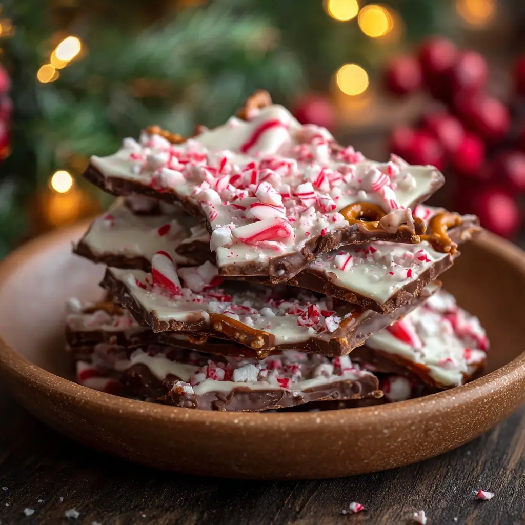 Candy Cane Pretzel Bark