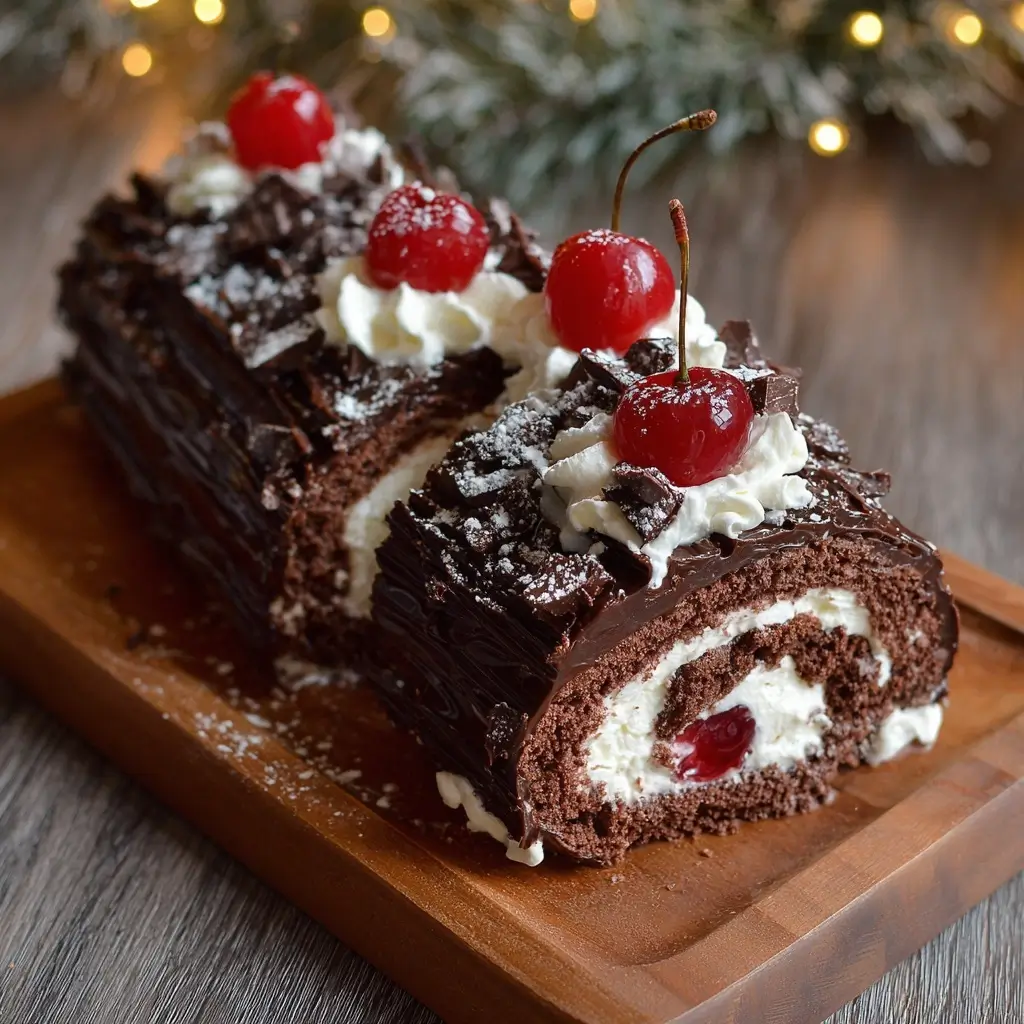 Chocolate Cherry Yule Log