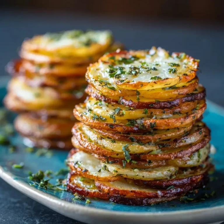 Crispy Potato Stacks (Garlic Herb Butter)