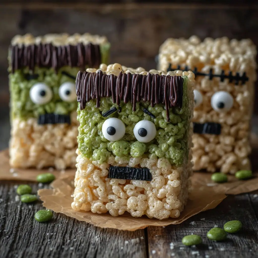 Giant Frankenstein Rice Krispie Treats
