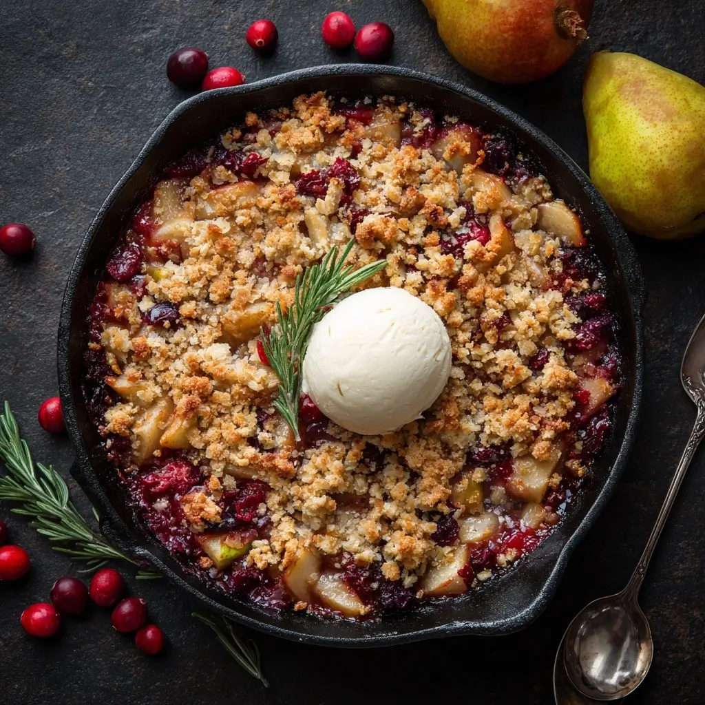Pear, Apple & Cranberry Crisp
