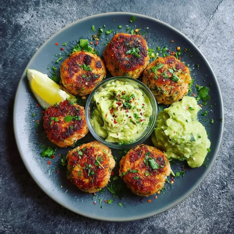 Salmon Balls with Creamy Avocado Sauce: Baked Salmon Balls with Creamy Avocado Sauce