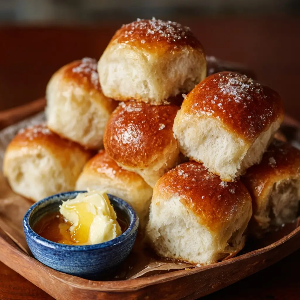 Salted Honey Butter Parker House Rolls