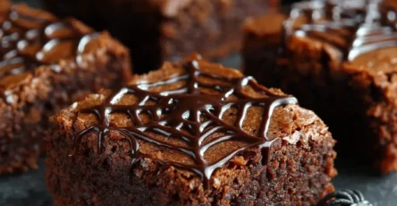 Spiderweb Halloween Brownies