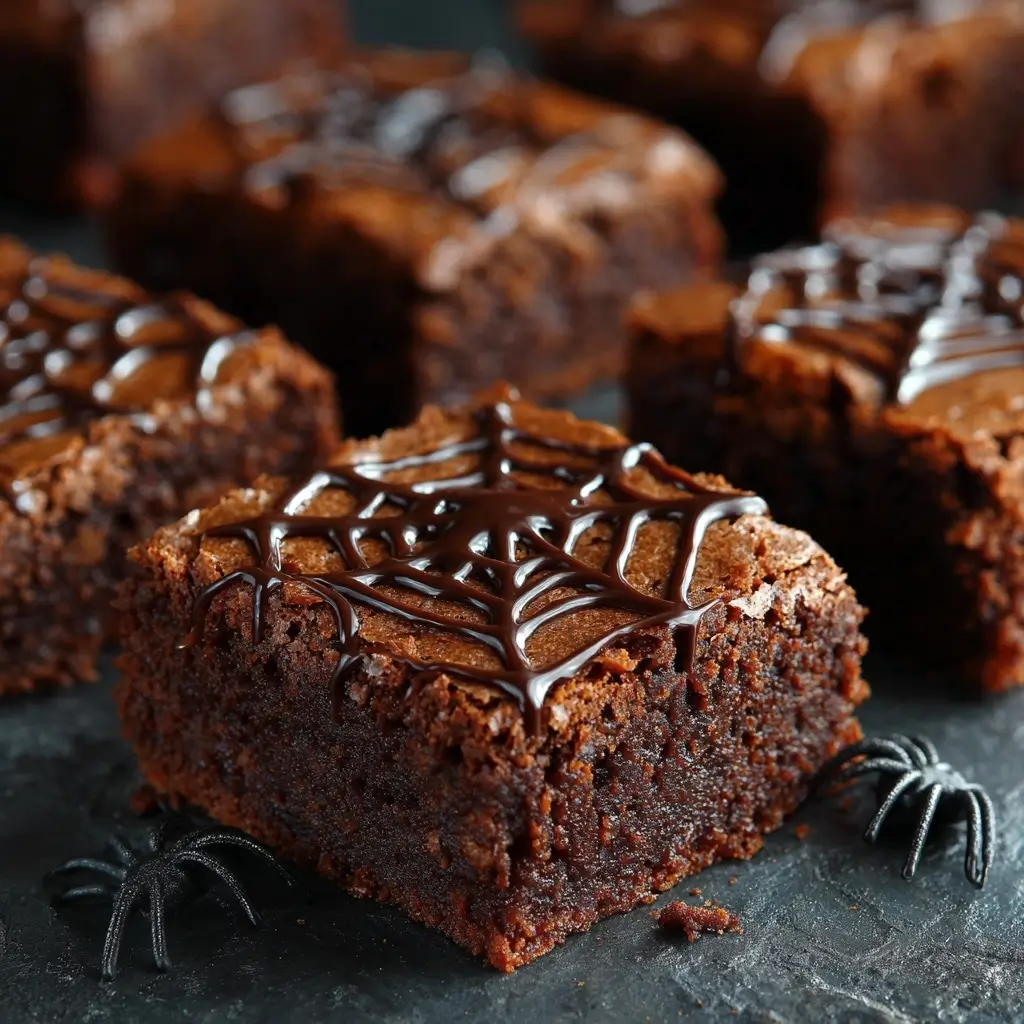 Spiderweb Halloween Brownies