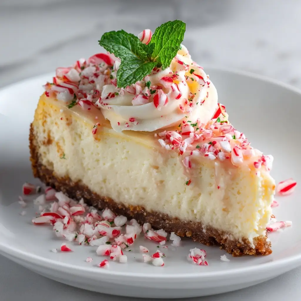 White Chocolate Peppermint Cheesecake