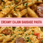 Creamy Spicy Cajun Sausage Pasta Quick Weeknight Dinner Idea