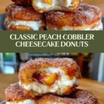 Classic Peach Cobbler Cheesecake Donuts