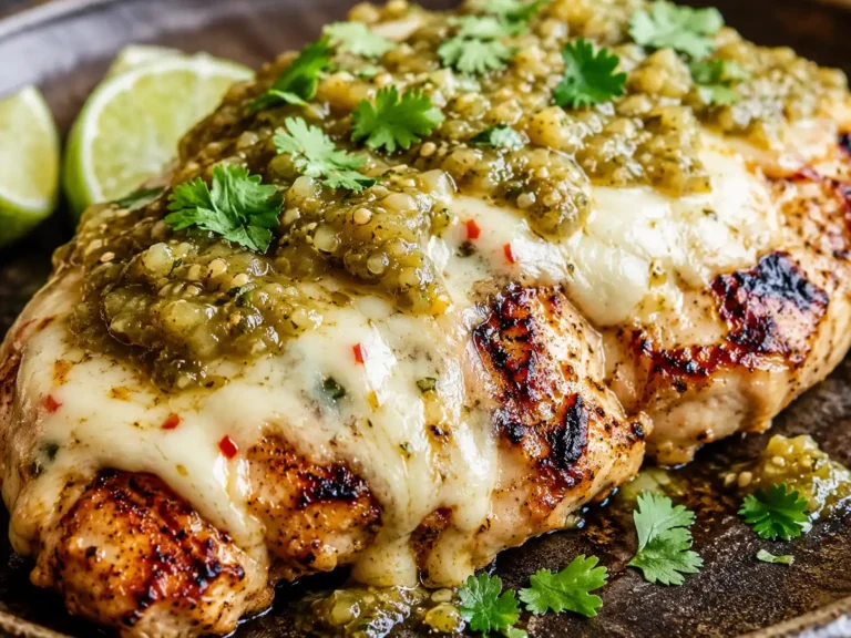 Cheesy Grilled Salsa Verde Pepper Jack Chicken