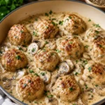 Creamy Mushroom Chicken Meatballs Recipe