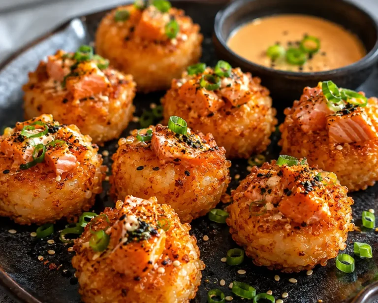 Crispy Salmon Rice Bites With A Perfect Crunch And Flavor for a Tasty Snack or Appetizer